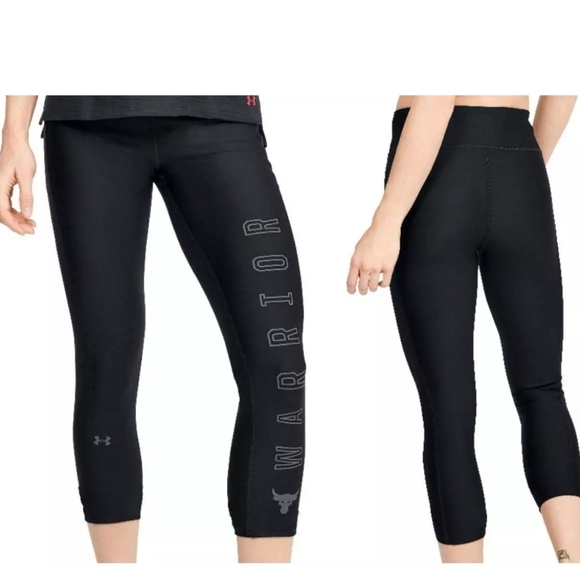 Under Armour Project Rock Compression Leggings Warrior Black Size S - Picture 1 of 7